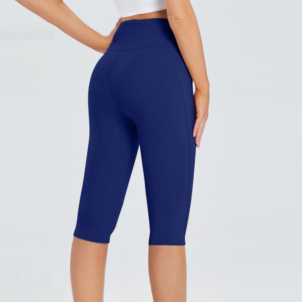 Women's High Waist Yoga Biker Workout Pockets Shorts Running Athletic Leggings