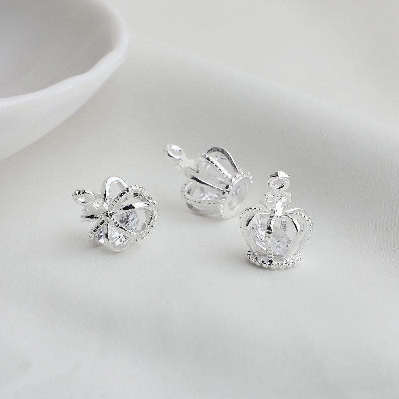 תליון צלב כתר זירקון מצופה זהב 14K להכנת תכשיטים בעבודת יד, שרשראות וצמידים