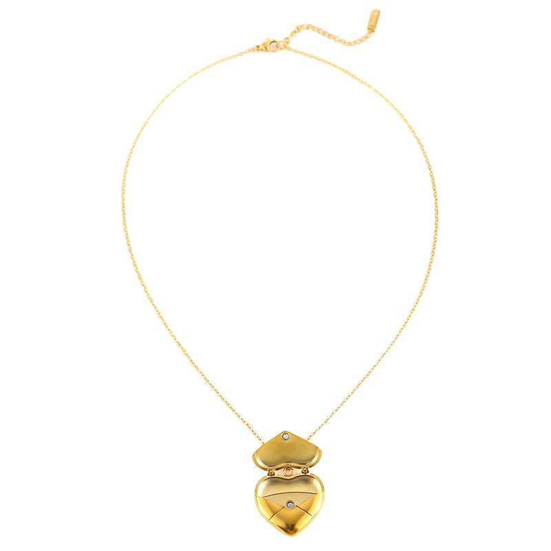 Explosive Necklace Light Luxury K Love Photo Frame Pendant Can Be Engraved Titanium Steel High-end Couple Necklace Jewelry