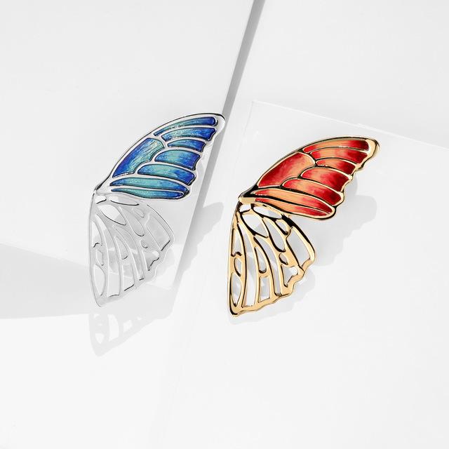 High-end butterfly wing brooch temperament women ins versatile painting oil enamel butterfly jacket accessories corsage pin