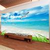 Custom Wallpaper 3D Beautiful Palm Beach Seaside Landscape Wall Papers Living Room TV Sofa Bedroom Backdrop Wall 3D Murals