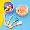 Children's Silicone Snail BowlBaby Food and Complementary Food Tableware Infant Silicone ForkSpoon and Suction Cup Bowl