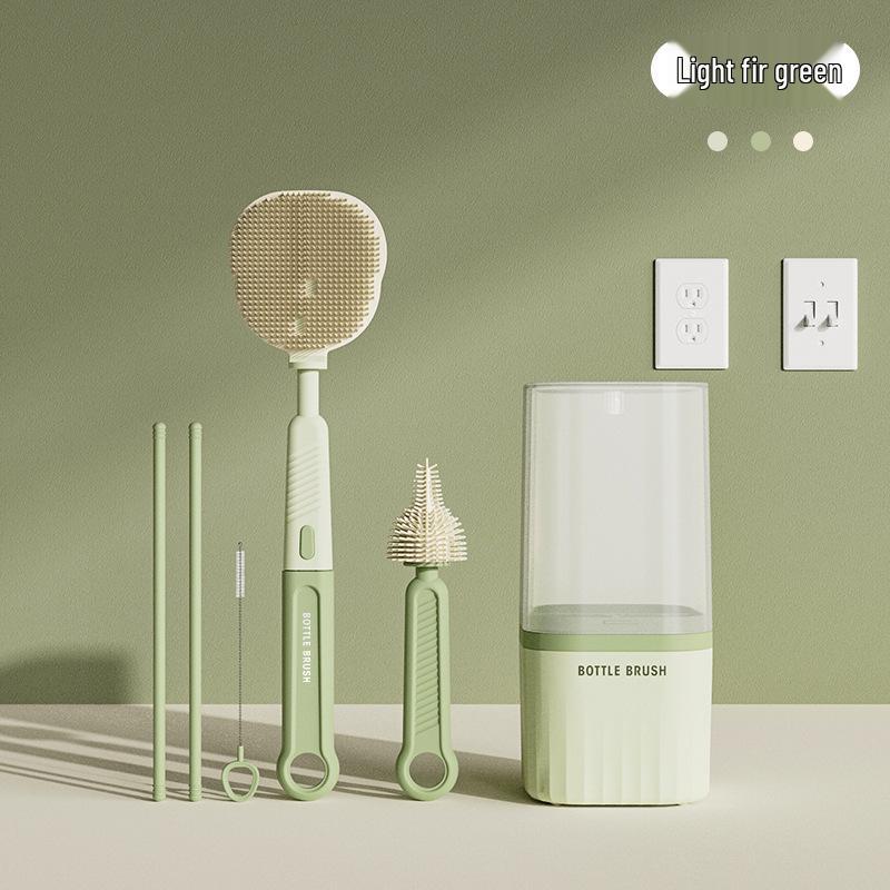 Silicone Baby Bottle & Nipple Brush Set - Portable, Multi-Functional Cleaning Tool for Bottles, Cups & Containers