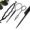 4-Piece Hair Accessory Set: Hairpin, Puller, Stick, Comb, Curler