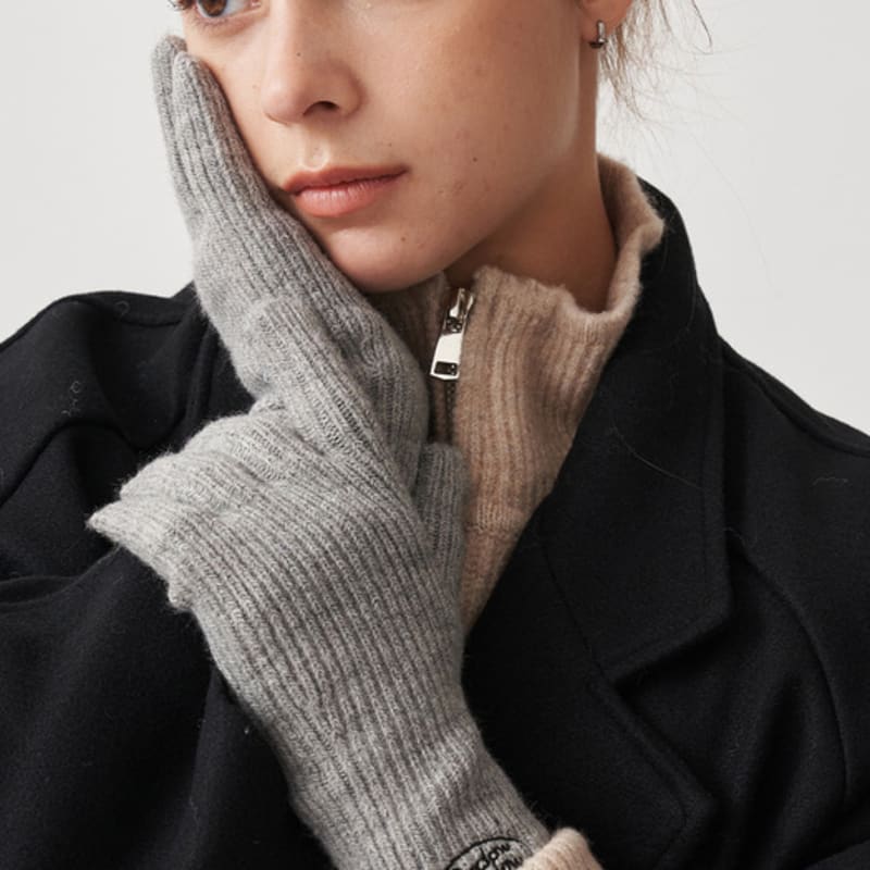 RECLOW KNIT LOGO GLOVE GRAY