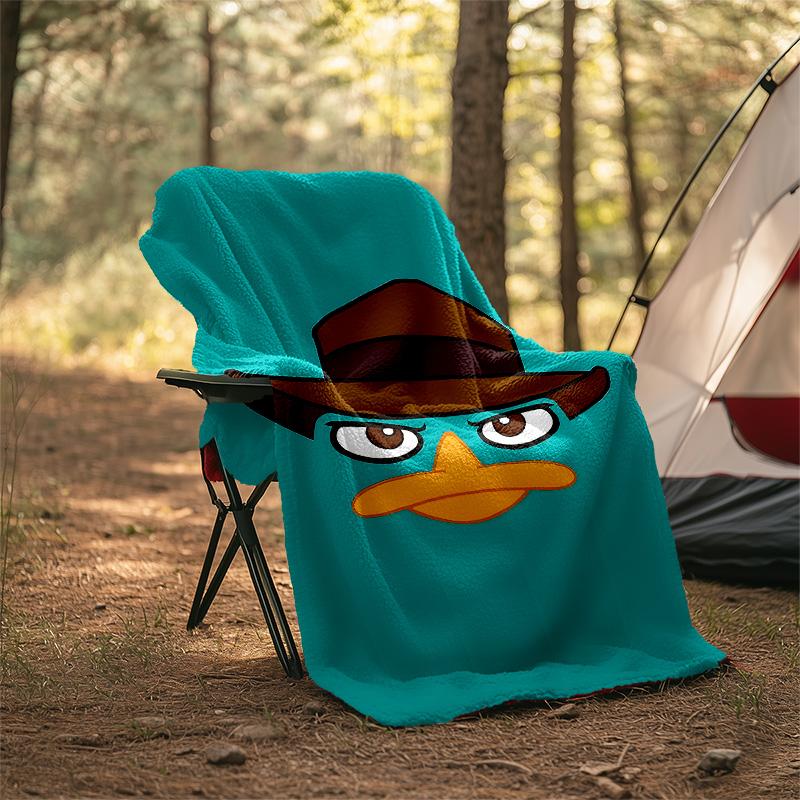 1 Stück Phineas und Ferb2 Thema Decke - Digitaldruck, Polyester, Gemütlich für alle Jahreszeiten, Perfekt für draußen und Reisen