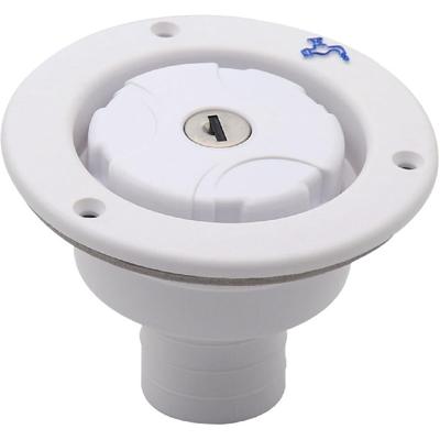 RV Fresh Water Inlet Replacement Hatch Gravity Water Inlet Filler Cap with 2 Keys for RV Tanks Caravan Camper Trailer Motorhomes Parts (White)