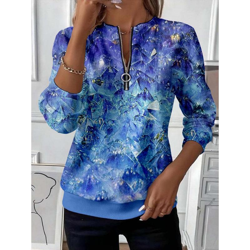 Long Sleeve Printed Raglan Sleeve Long Sleeve Women's Sweatshirt