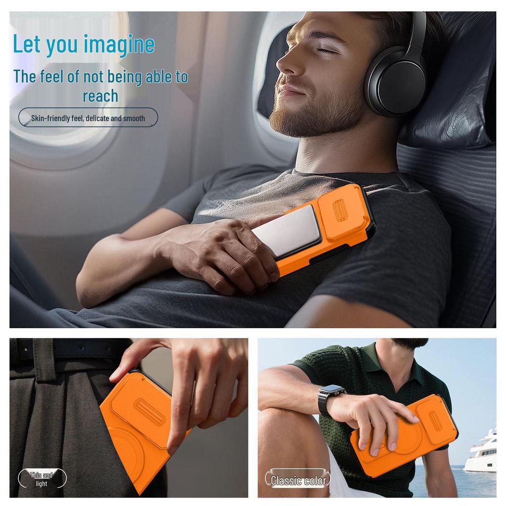 Magnetic Stand iPhone 17 Pro Max Case with Push-Window & Apple 16 Anti-Fall Protection