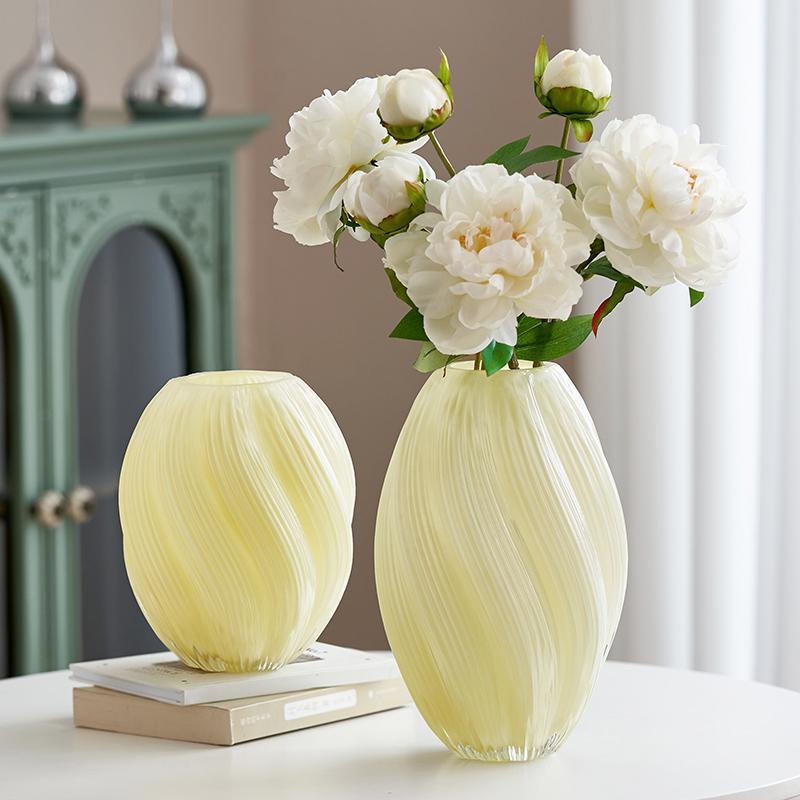 Französische Vase Gefühl Glas Milchiger Jadeschimmer Wohnzimmer Wasser Nährend Blumenarrangement Antikes Blumengeschirr Muttertag