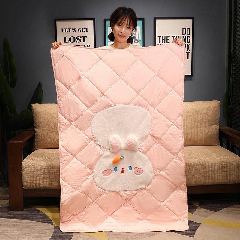 Plush Cartoon Toy Pillow Blanket Combo Office Nap Car Travel Gift Adults Doll