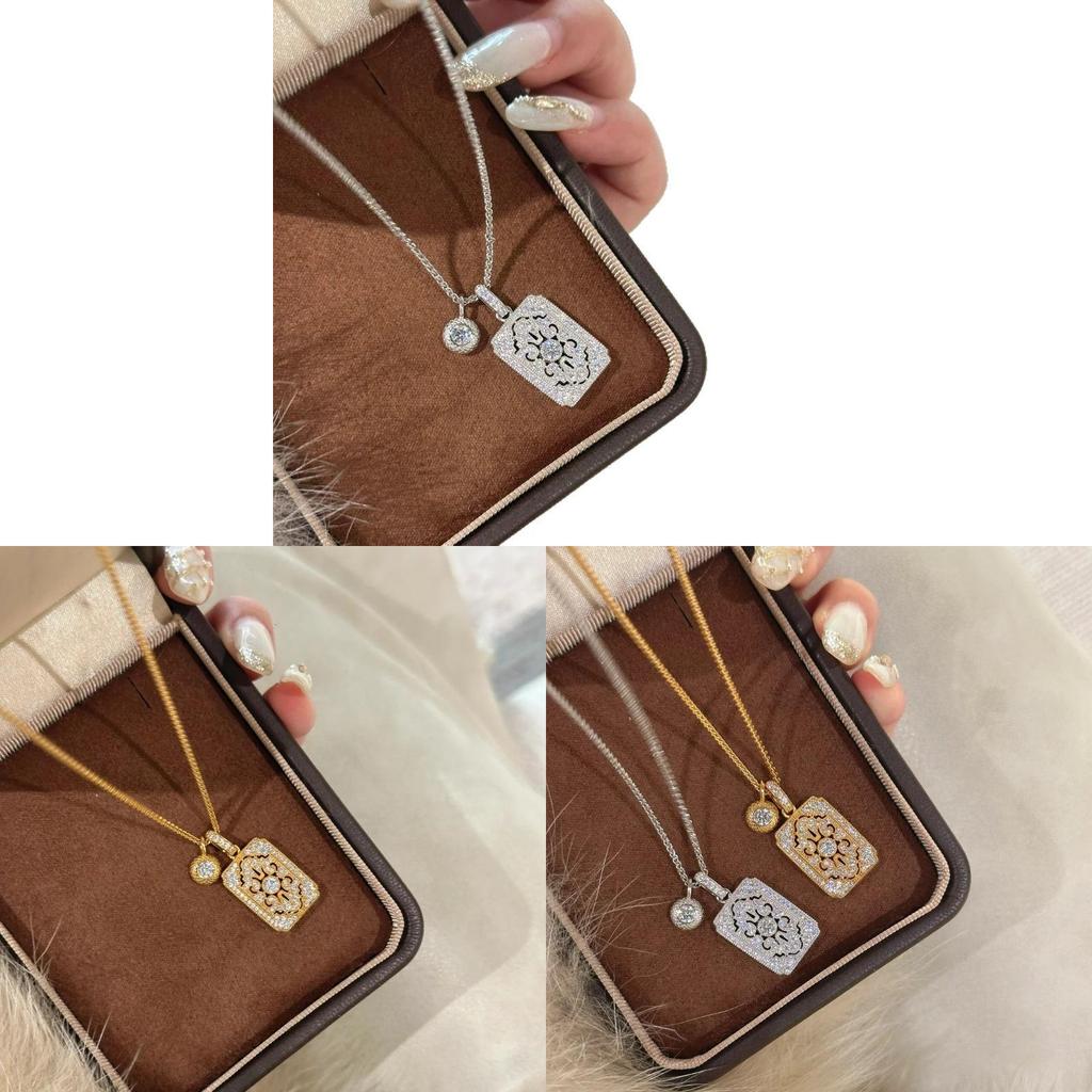 Iris Flower Pendant Necklace With Gold Plating For Women