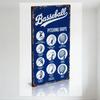 Vintage Baseball Pitching Grips Metal Tin Sign, 3x3 Grid 9 Pitching Types (Fastball, Curveball, Etc.) Retro Weathered Tin Plaque