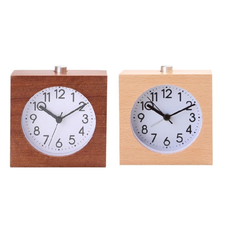 Alarm Clock Timer Reminder Square Wooden Alarm Clock for W/ Night Light for Stud