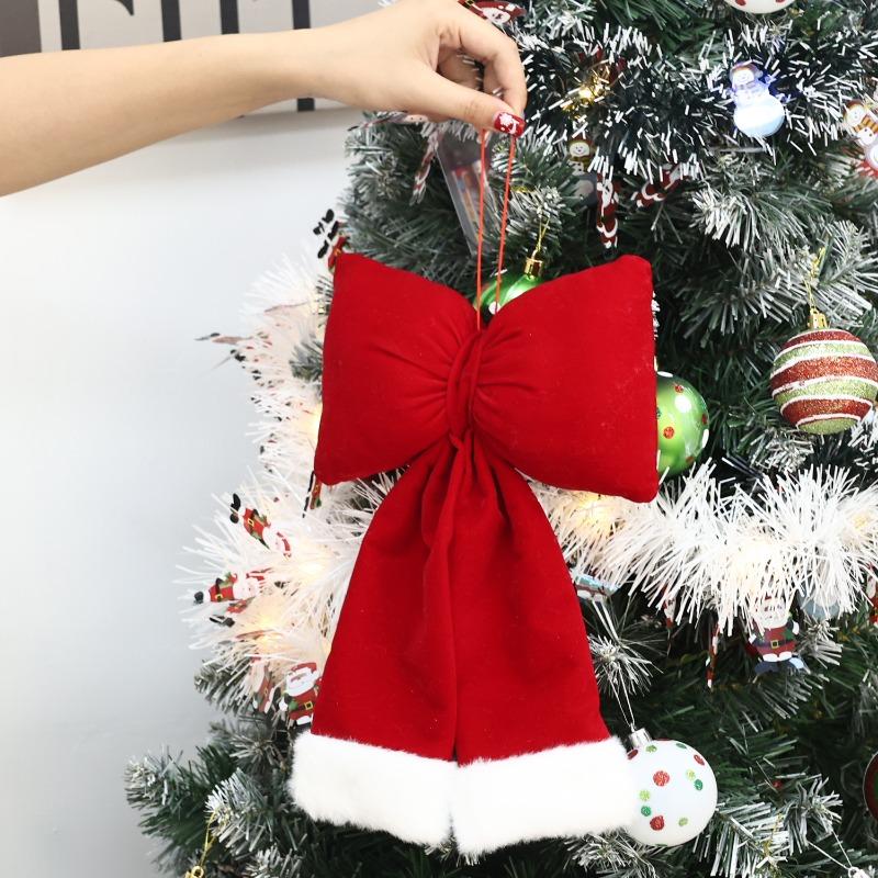 Christmas Red Velvet Bows DIY Wreaths Door Windows Ornaments Xmas Tree Hanging Pendants Home Wedding Party Decoration Supplies