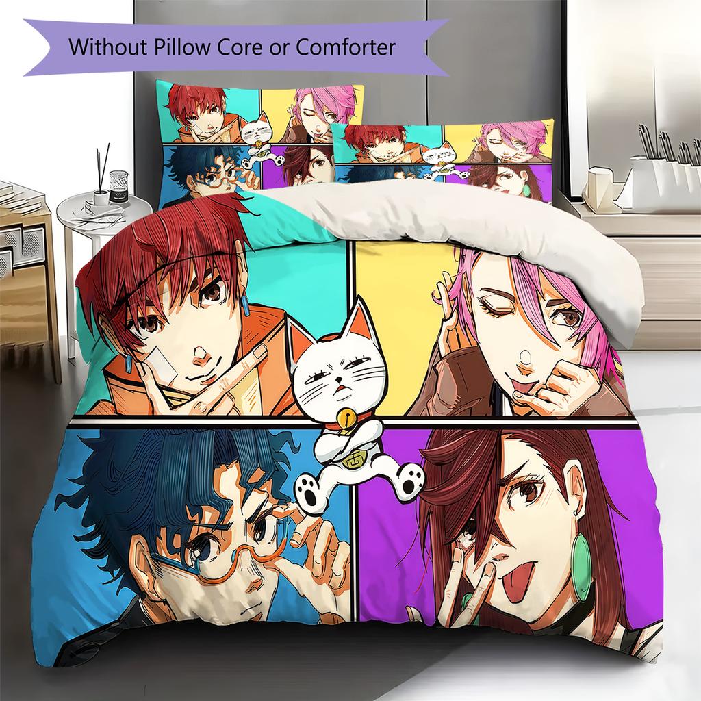 DAN DA DAN Muster Bettwäsche, Steppbett Set Bettbezug Kissenbezug Zuhause Geburtstagsgeschenk (1 Bettbezug + 2 Kissenbezüge, ohne Füllung)