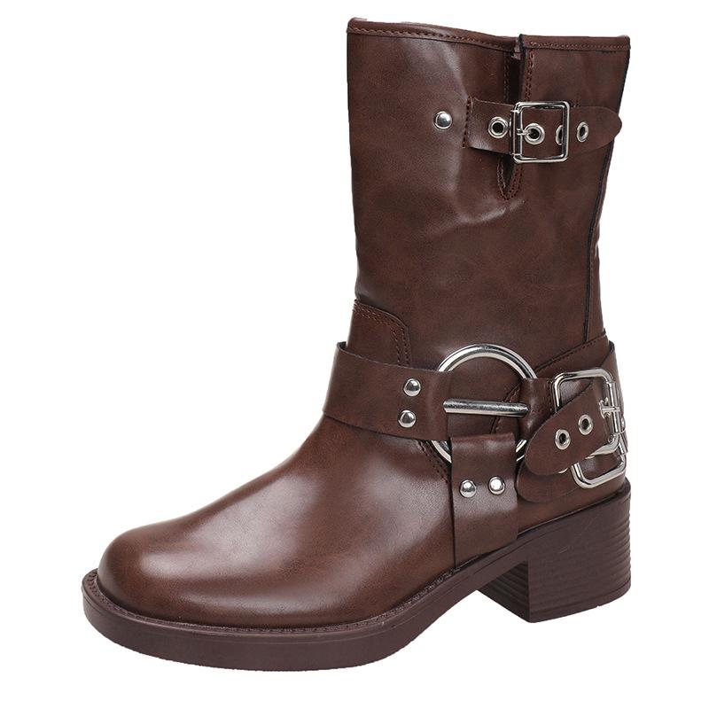 

Высокие и низкие ботинки — по желанию! Женские короткие ботинки весна-осень ретро ковбойские ботинки женские длинные ботинки с пряжкой женские ботинки 35