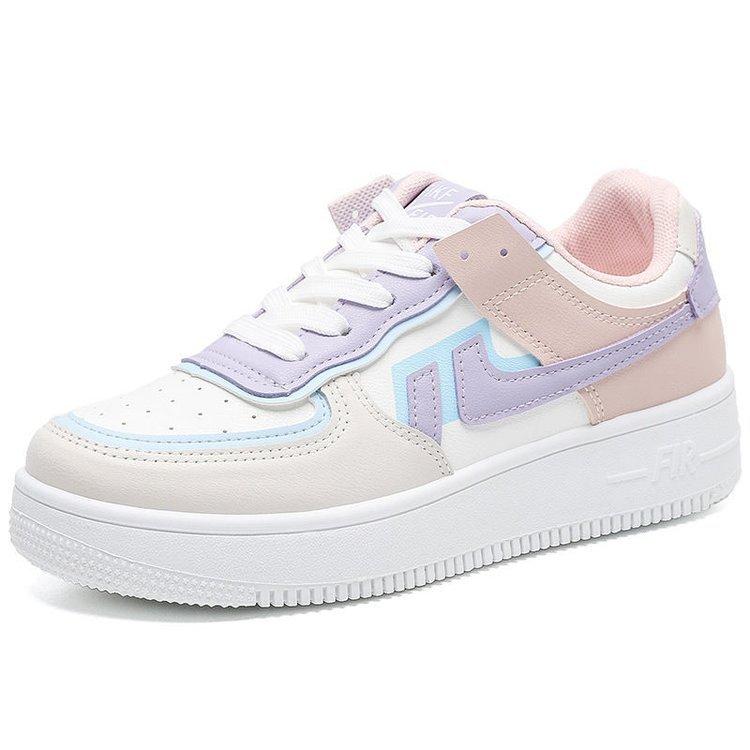 Little white shoes women's 2025 autumn new board shoes college style color matching fashion muffin soft sole light casual sports shoes