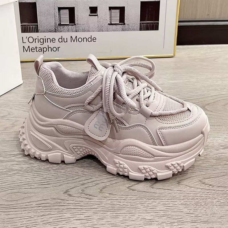 Fried Street platform dad shoes women's height increases ins new autumn mesh versatile casual sports shoes