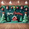 Christmas Decoration Banner Red Ornaments Xmas Banner Christmas Banner Colorful Decor Christmas Backdrop For Home Decoration