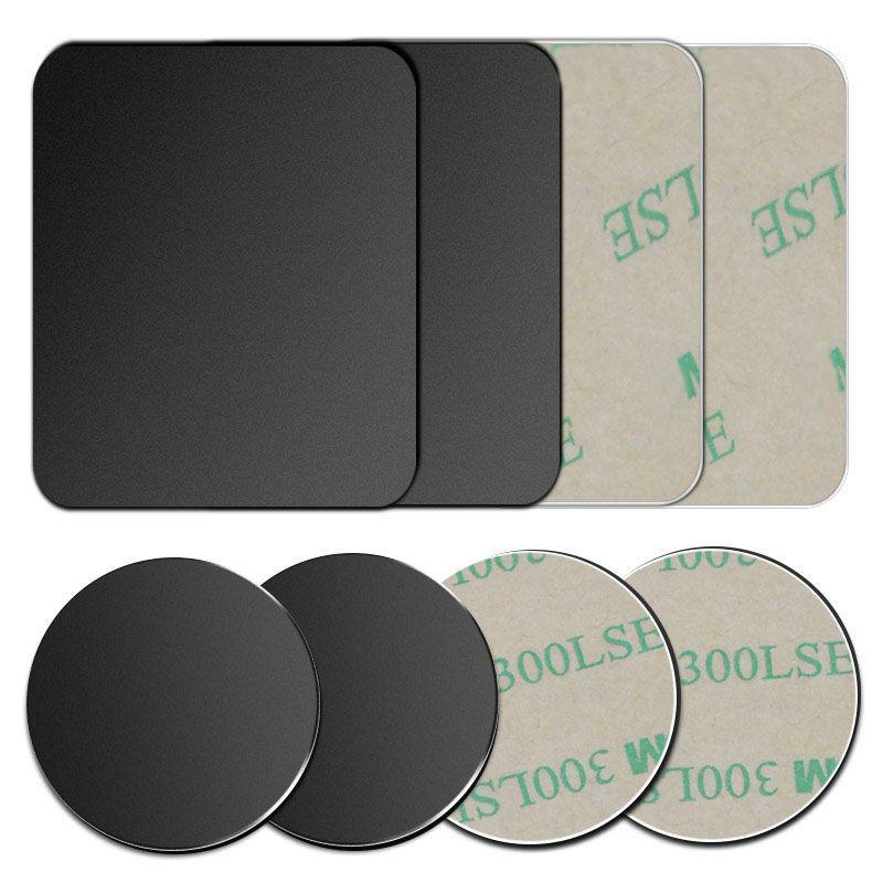Magnetic Car Phone Holder, Black Electrophoresis with Round and Square Pieces, Digital Car Accessories.