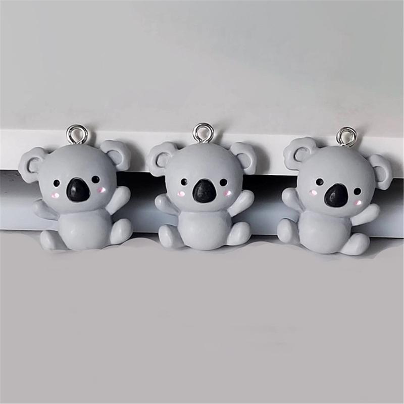 20pcs Blue Grey Koala Pendants Multiporpose Resin Koala Accessories Jewelry Charm For Creative Crafting And Gifts