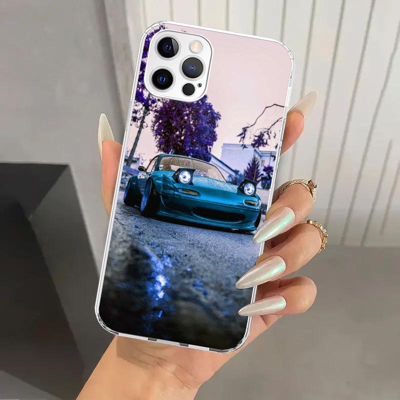 JDM Car MX5 Cute Phone Case for Iphone 17 Air 16 15 Plus 14 13 Mini 12 11 Pro Max 16E 7 8 SE 2020 Soft Funda Print Shell 17 Air