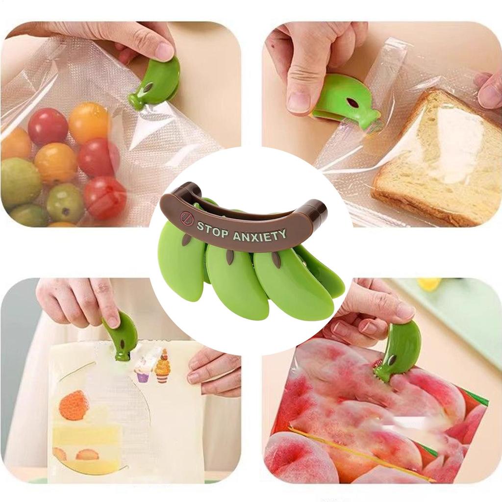 Magnetic Bag Clips Banana Shape Magnetic Clamp Refrigerator Airtight Chip Clips For Home Office Refrigerator Freezer Dorm Pantry