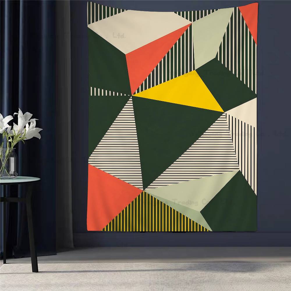 Colorful Bauhaus Exhibition Geometric Cartoon Tapestry Bohemian Wall Tapestries Mandala Wall Hanging Sheets