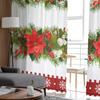 Weihnachten Blume Schneeflocke Kiefer Beere Fenster Tüll Vorhänge für Wohnzimmer Küche Weihnachten Home Decor Sheer Voile Vorhänge