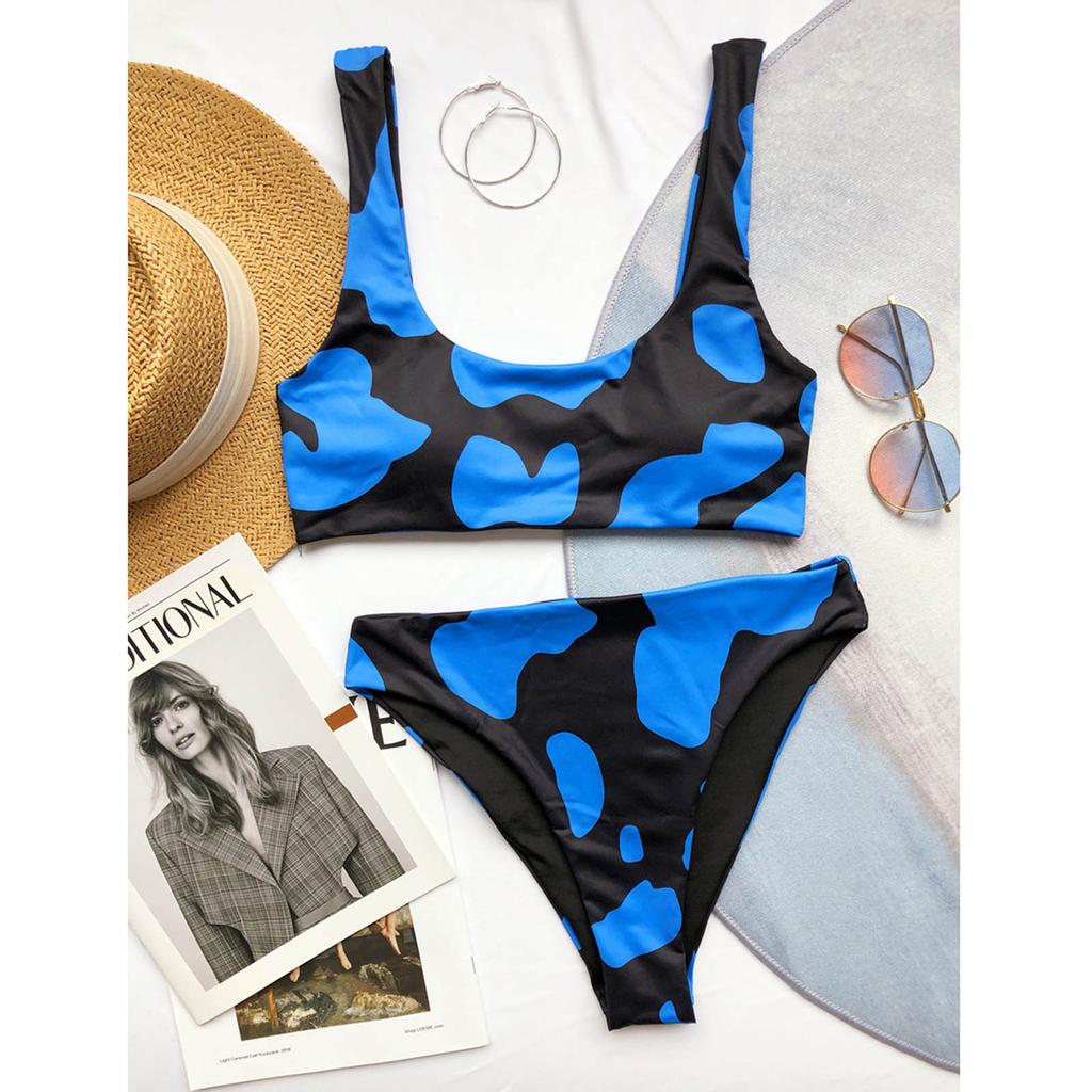Women Cow Print Bikini Set Push-Up Brazilian Swimwear Beachwear Swimsuit