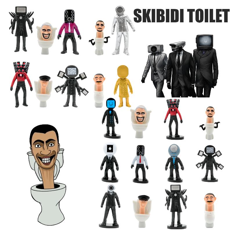 Mini Skibidi Toilet Man Figure Model Toy Battle Game Desk Decor Kids Figurine