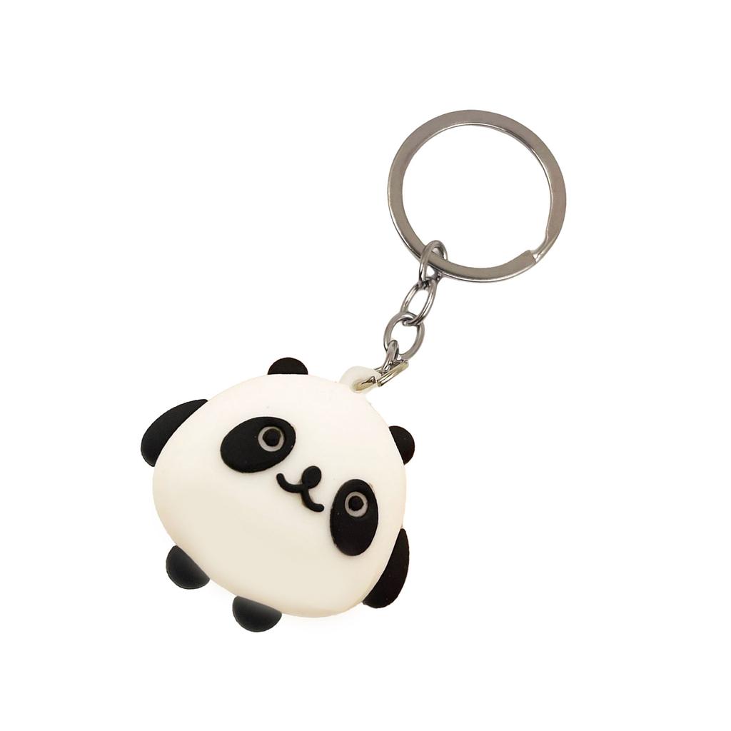Adorable Silicone Panda Keychain Cartoon Animal Pendant Keyring Handmade Backpack Accessory for Girls and Boys