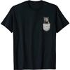 Gray British Shorthair Cat Sitting In Breast Pocket T-Shirt Sweatshirt Hoodie Tank Top V-Neck for Men Women Kids
