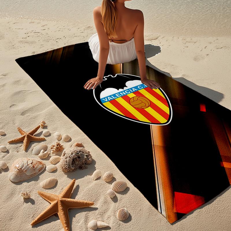 Valencia Cf Crest Design Microfiber Beach Towel, Lightweight And Quick-Dry, for Summer Travel, Beach Essential, Swimming Pool