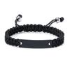 Free Engraving Custom Name Date Couple ID Bracelet for Women Men, Adjustable Handmade Braided Rope Chain Wristband Lover Gifts