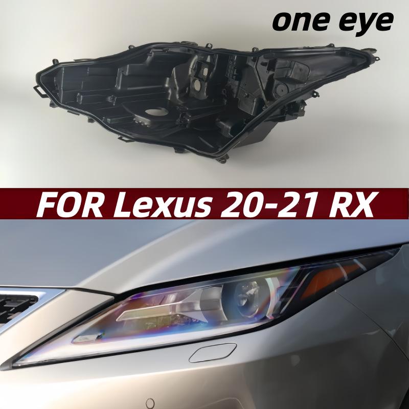 Compatible Headlight Shell for Lexus RX 2020-2021: Black Base Plastic Front and Rear Housing Single Eye Rear Housing Passenger Side R