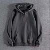 Half Zip Baggy Hoodie Men Pullover Longsleeve  Casual Hoodies Fashion Vintage Hooded Sweatshirt