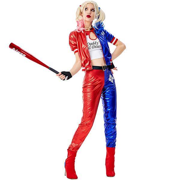 Halloween cos costume Harley Quinn Movie Suicide Squad Clown Female Stage Show Adult Kids Suit