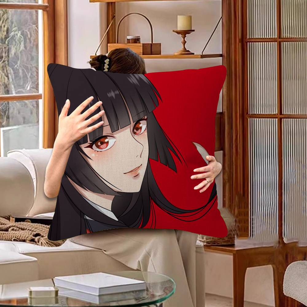 Japanese Manga KKakegurui Pillow Cover For Bedroom Room And Living Room Sofa Decorative Cushion Cover