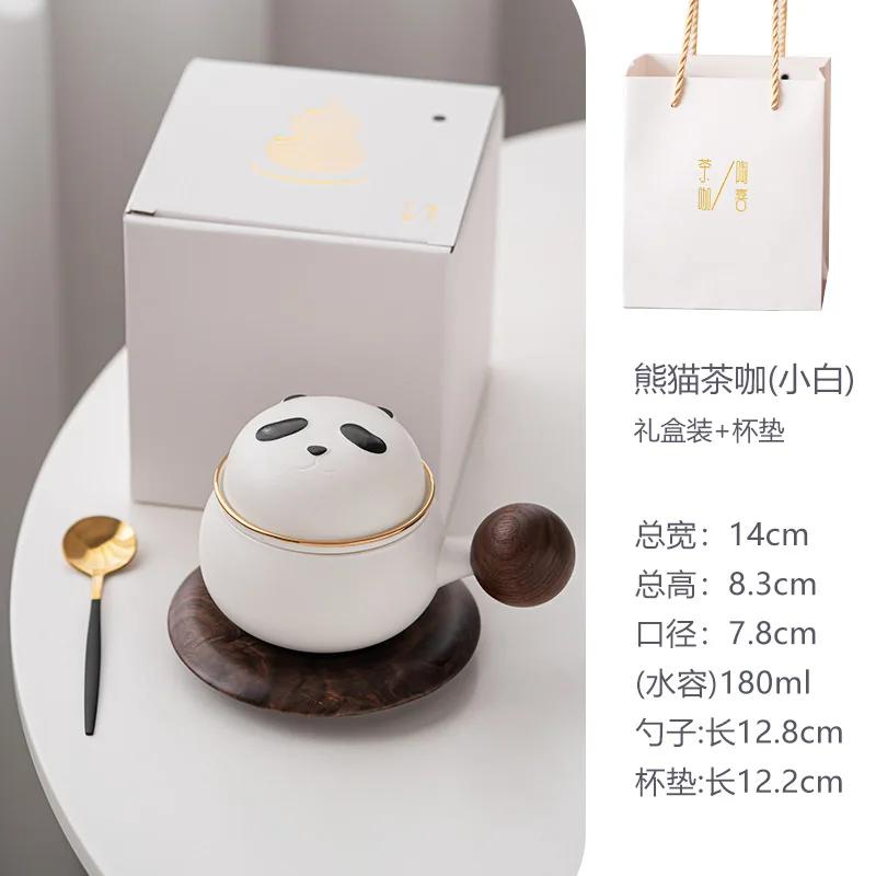 Panda Ceramic Mug Office Tea Separation Cup Creative High Appearance Level Girls Coffee Cappuccino Friend Birthday Gift