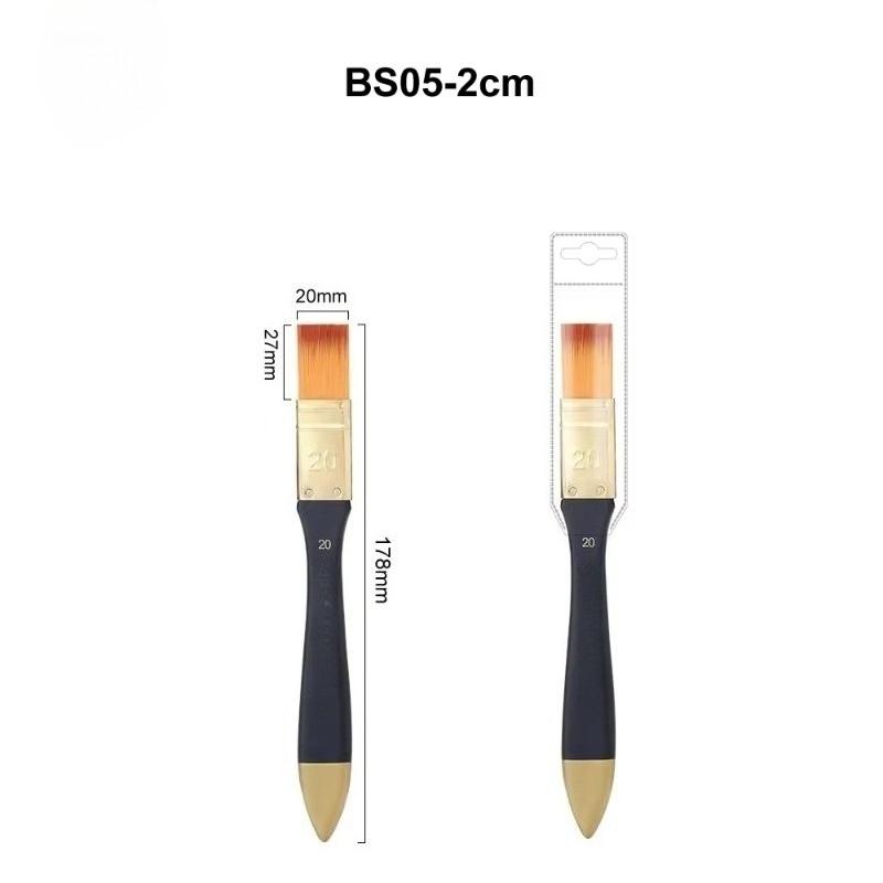 Flat Nylon Hair Paint Brushes for Acrylic Oil Watercolor Wall Painting Brush with Wood Handle DIY Art Supplies for Canvas