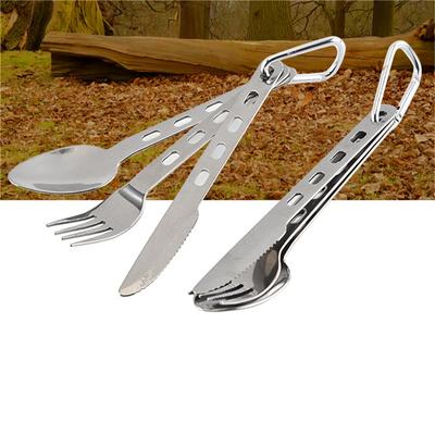 3pcs/set Titanium Cutlery Set Ultra Lightweight Knife Fork Spoon For Home Use Travel Camping Picnic