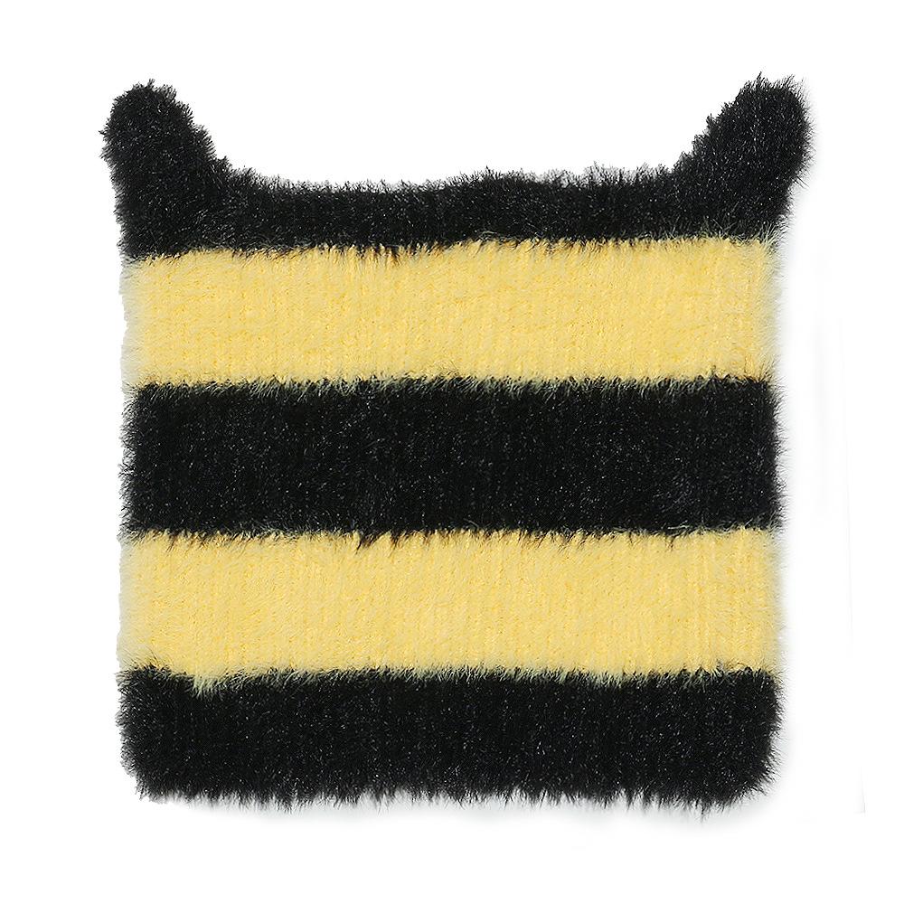 Korean Niche Fluffy Cat Ears Pointy Hat Cute Y2K Pullover Hat Plush Knitted Hat Children Winter