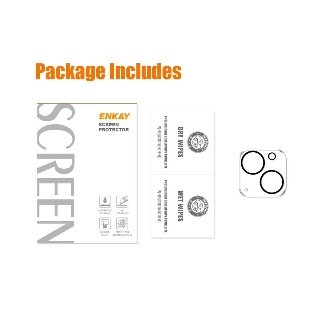 ENKAY HAT PRINCE Für iPhone 15/15 Plus Kameraobjektivschutz Gehärtetes Glas Hohe Transparenz Objektivfolie