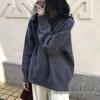 Women's Loose Fit Retro Knitted Sweater - Round Neck, Solid Color, Soft & Thick for Autumn/Winter 2025