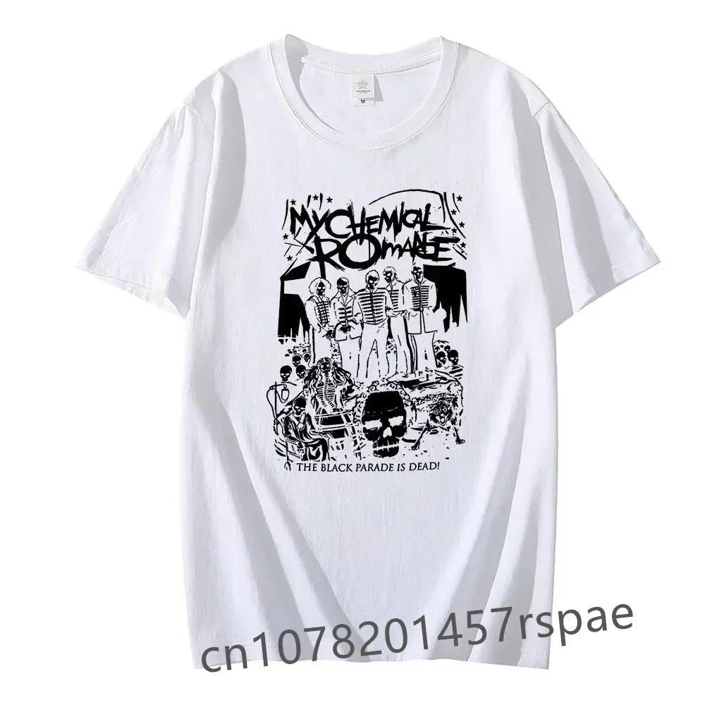 Unisex Couple T Shirt My Chemical Romance Mcr Dead Women's T-Shirt Black Parade Punk Emo Rock Summer Fashion Top Female Clothing