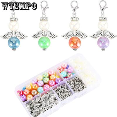 Guardian Angel Wing Design DIY Beaded Keychains Kit Women's Men's Bags Decor Hanging Keychains Accessories Keychain Crafts Making Supplies