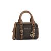 Michael Kors Bedford Metallic Logo Charm Monogram Color Block Crossbody Bag Boston Bag Women handbags Acorn-Brown 32F9G06C0B-252
