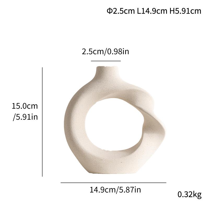 Creative Twist Ceramic Vase, Simple Round Vase, Light Luxury Home Desktop Decoration Ornament, Flower Insert